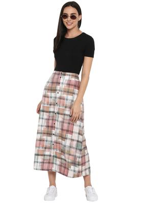 checkered maxi skirt - 17431829 - Standard Image - 4