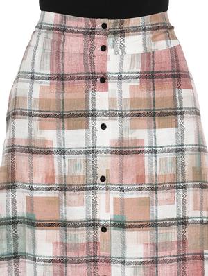 checkered maxi skirt - 17431829 - Standard Image - 5