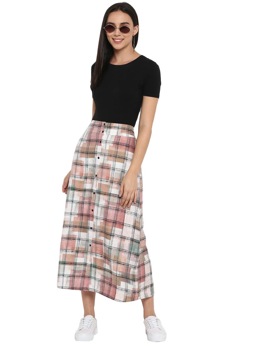 checkered maxi skirt - 17431829 - Zoom Image - 4