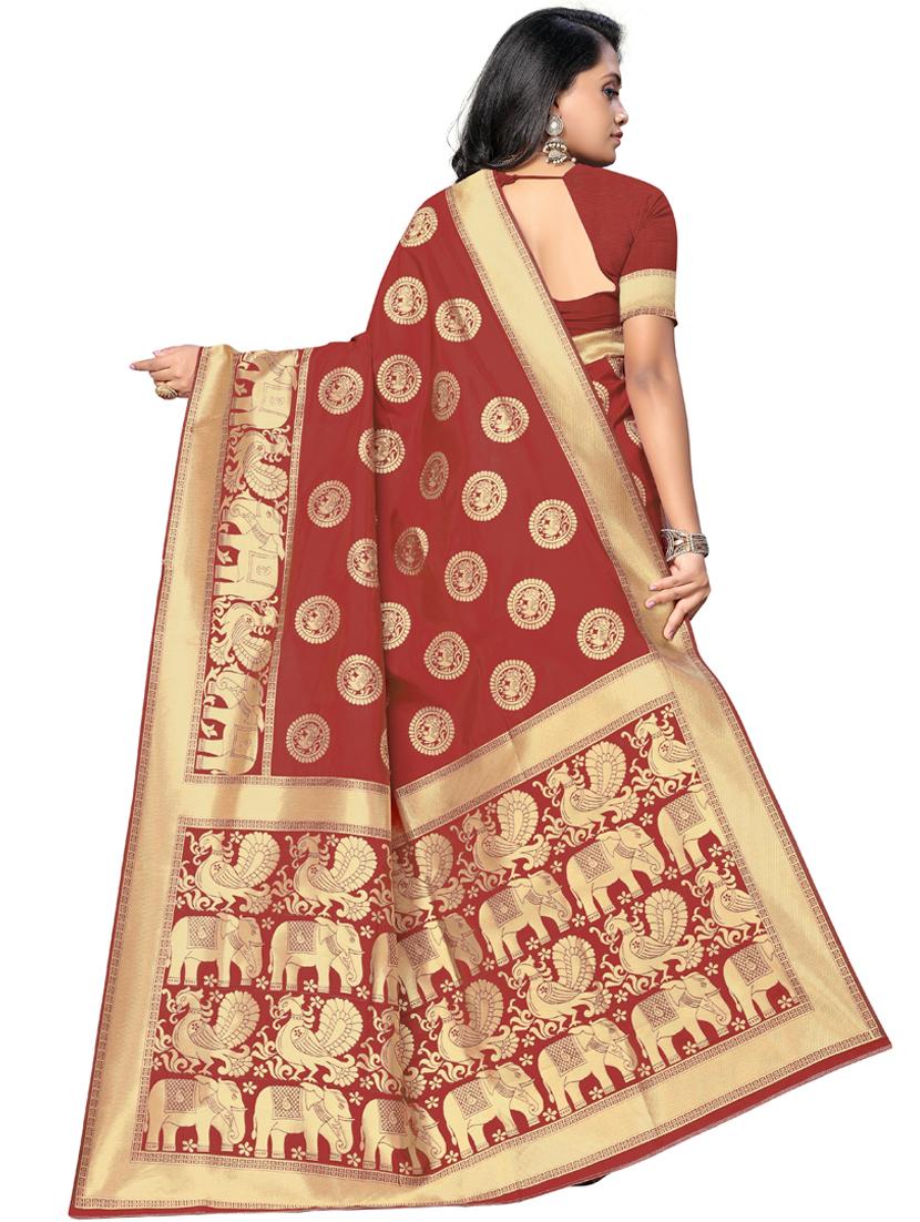 conversational banarasi saree with blouse - 17432068 - Zoom Image - 2