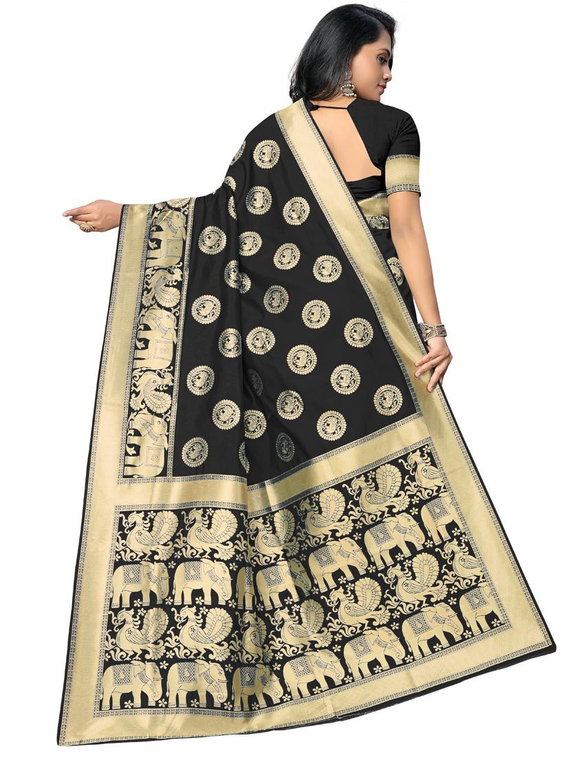 conversational banarasi saree with blouse - 17432069 - Zoom Image - 2