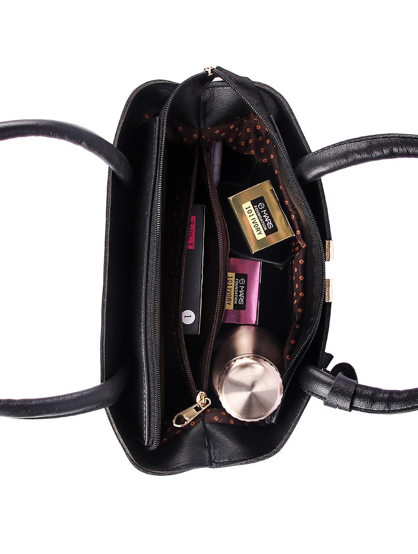 black leatherette (pu) combo handbag - 17432129 - Zoom Image - 3
