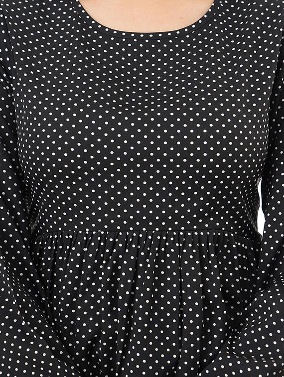 round neck polka dot peplum top - 17432146 - Zoom Image - 4