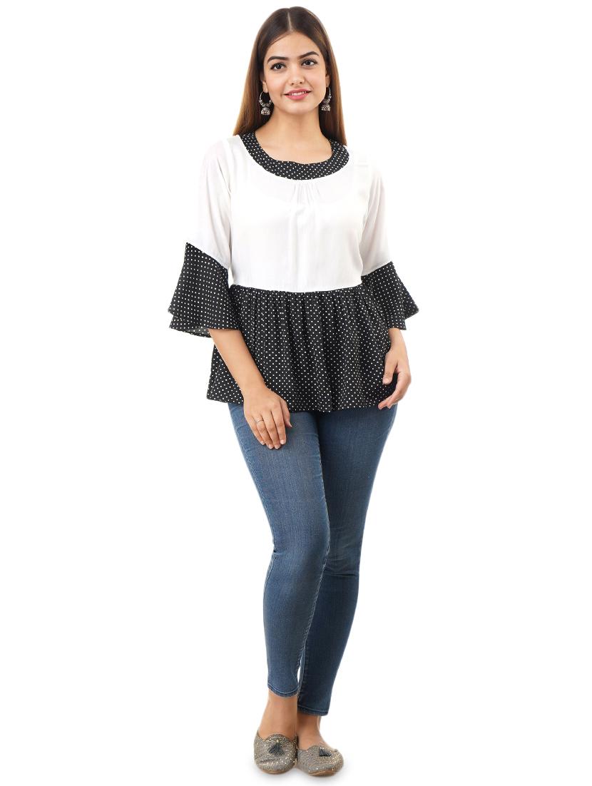 color block peplum top - 17432148 - Zoom Image - 3