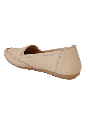 beige synthetic slip on loafers - 17432430 - Standard Image - 3