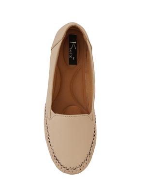 beige synthetic slip on loafers - 17432430 - Standard Image - 4