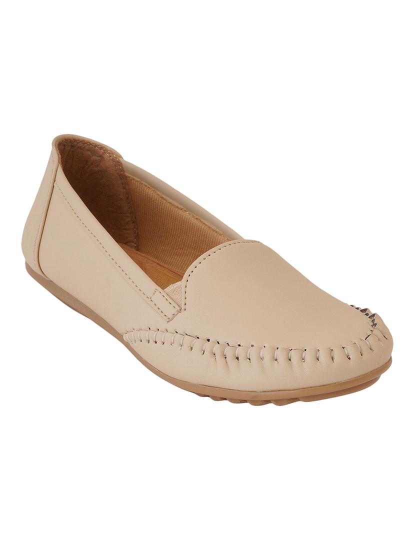 beige synthetic slip on loafers - 17432430 - Zoom Image - 1