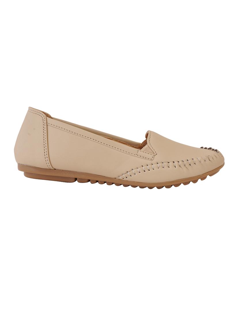 beige synthetic slip on loafers - 17432430 - Zoom Image - 2