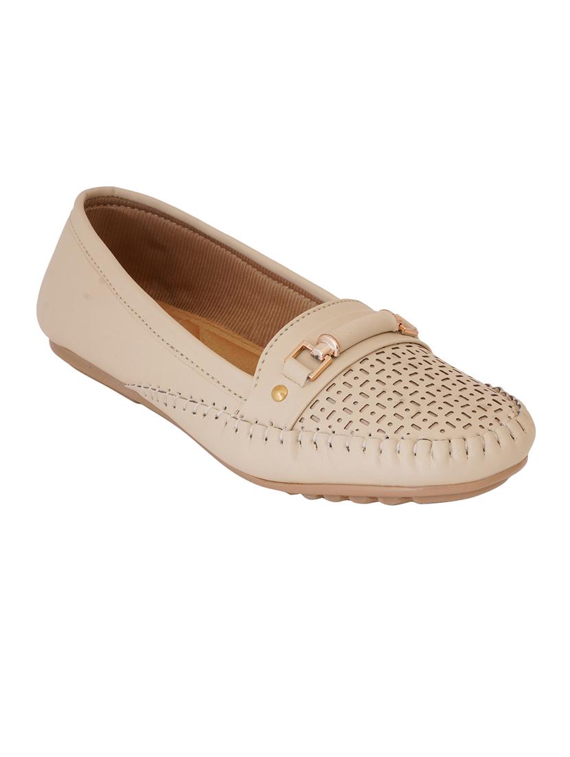 beige synthetic slip on loafers - 17432433 - Zoom Image - 1