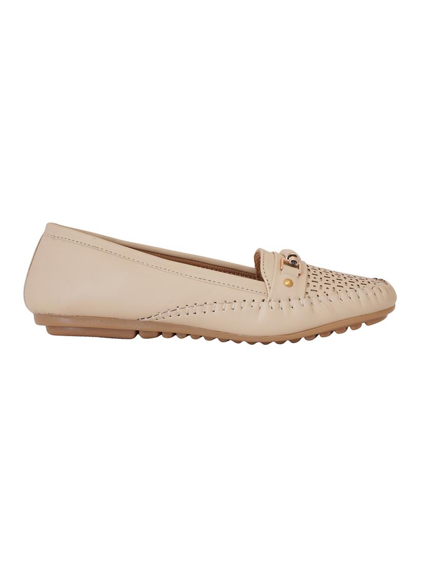 beige synthetic slip on loafers - 17432433 - Zoom Image - 2