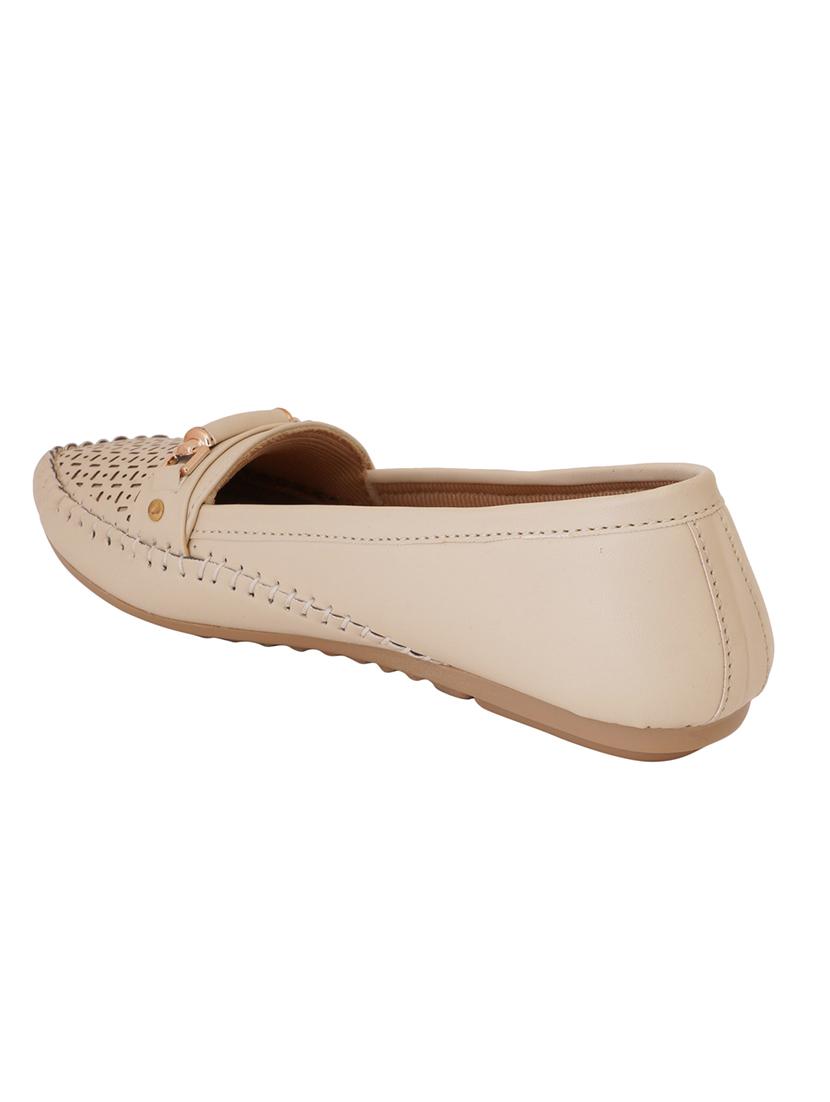 beige synthetic slip on loafers - 17432433 - Zoom Image - 3