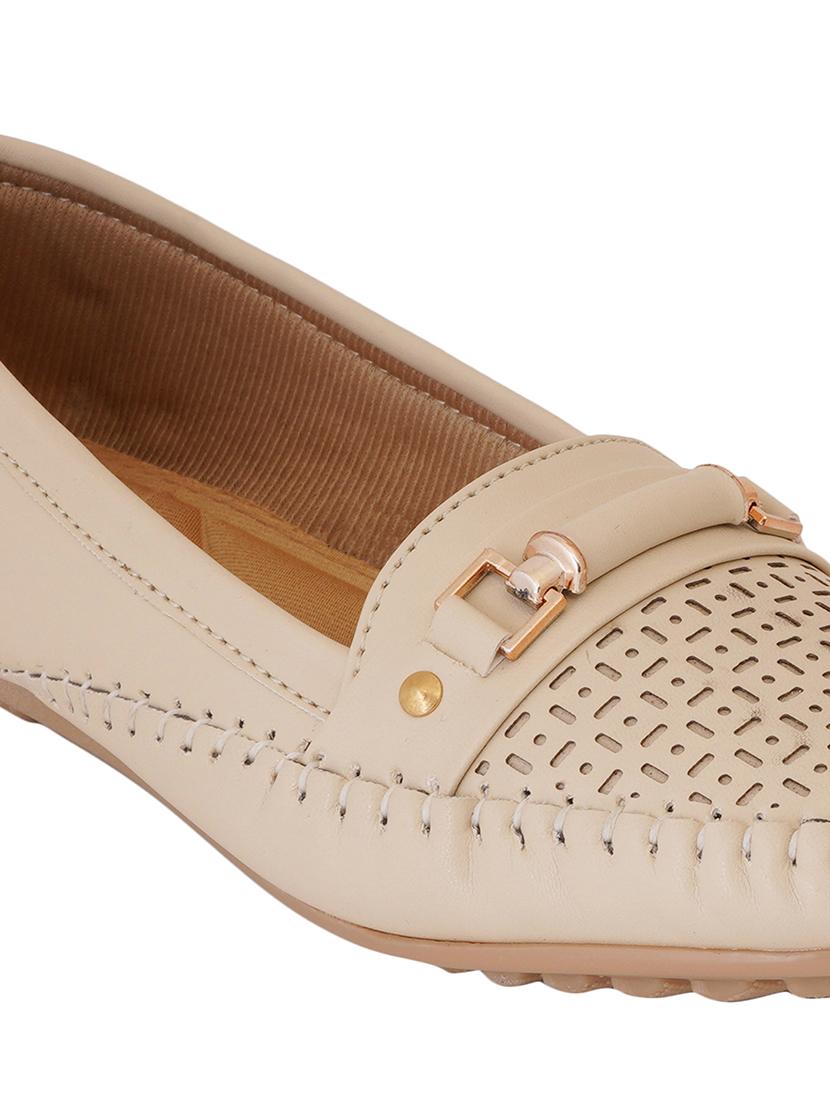 beige synthetic slip on loafers - 17432433 - Zoom Image - 5