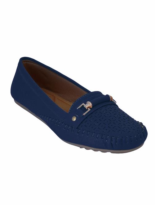 blue synthetic slip on loafers - 17432435 - Standard Image - 1