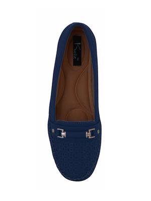blue synthetic slip on loafers - 17432435 - Standard Image - 4