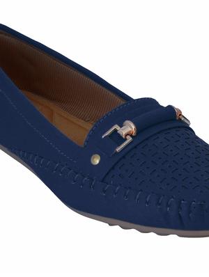 blue synthetic slip on loafers - 17432435 - Standard Image - 5