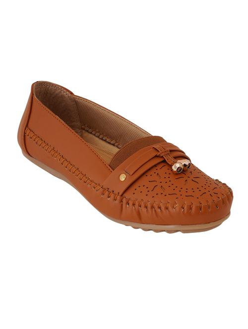 tan synthetic slip on loafers - 17432437 - Standard Image - 1