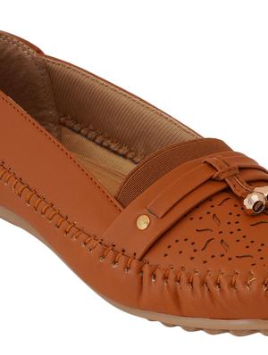 tan synthetic slip on loafers - 17432437 - Standard Image - 5
