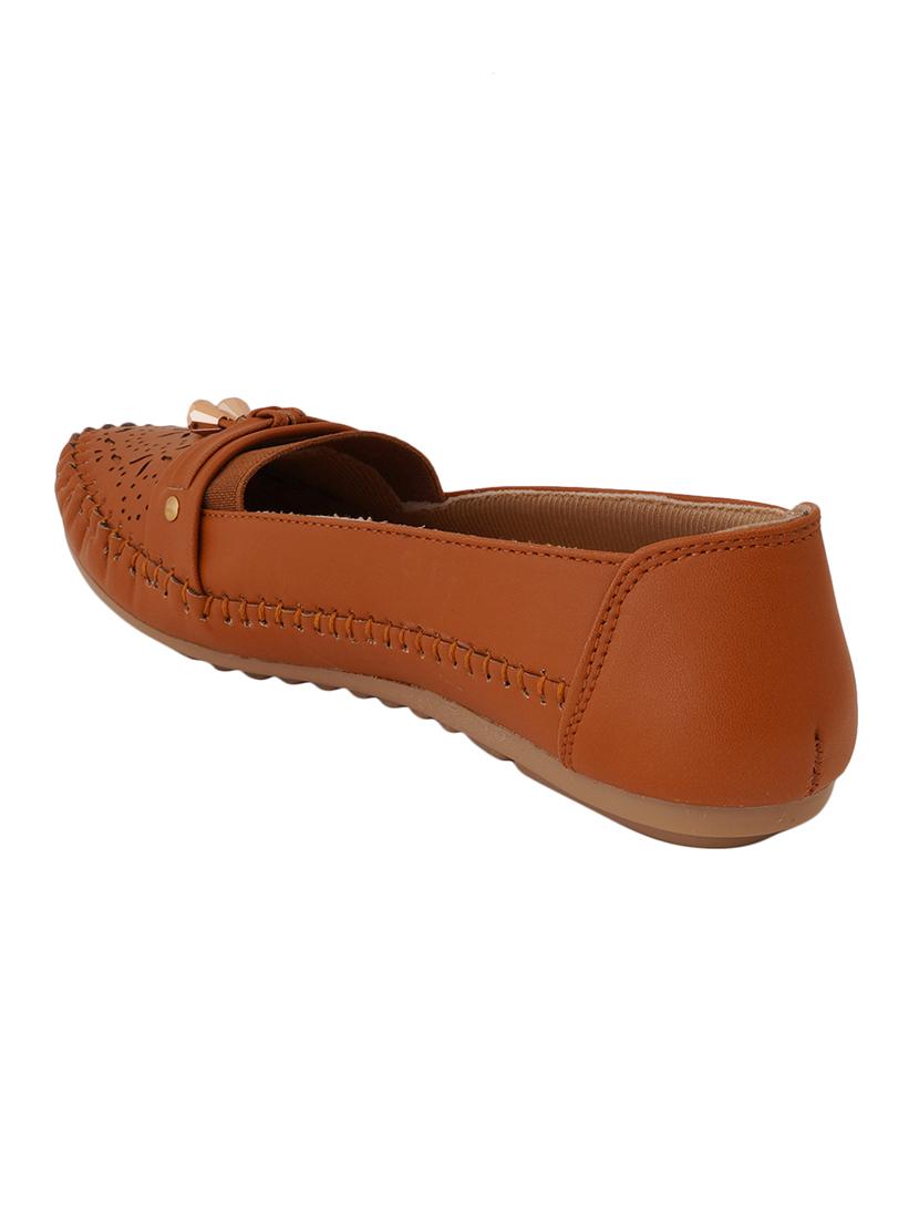 tan synthetic slip on loafers - 17432437 - Zoom Image - 3