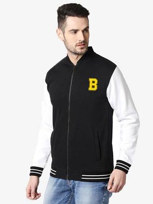 black color block bomber jacket - 17432769 - Standard Image - 2