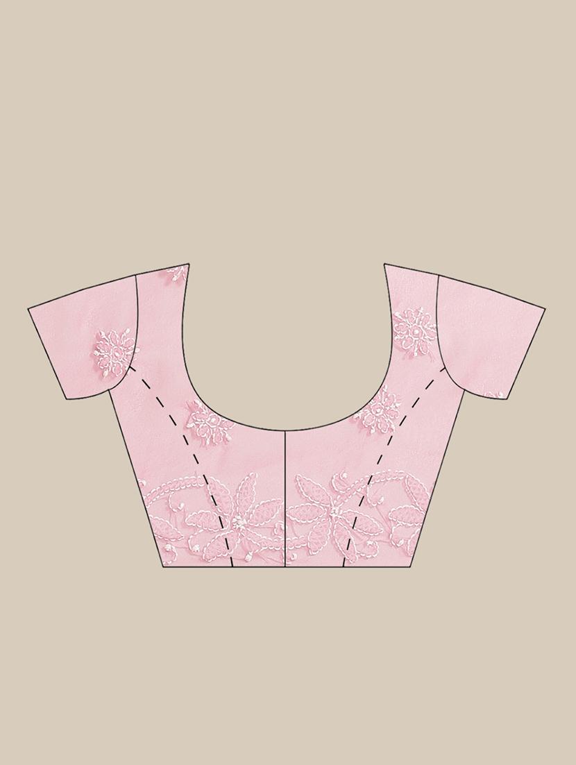 pastel chikankari saree with blouse - 17433026 - Zoom Image - 3