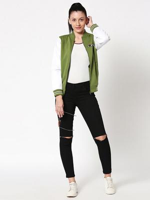 floral patch varsity jacket - 17433157 - Standard Image - 4