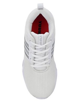 white mesh laceup sports shoes - 17433559 - Standard Image - 4