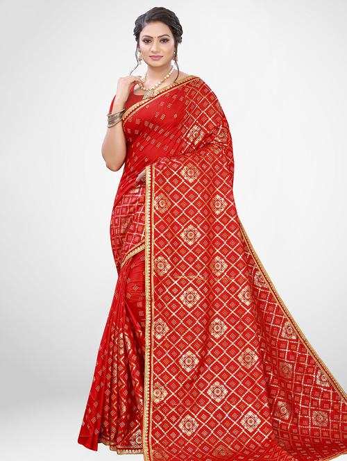 foil printed saree with blouse - 17433590 - Standard Image - 1