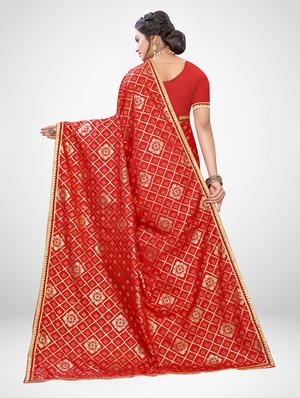 foil printed saree with blouse - 17433590 - Standard Image - 2