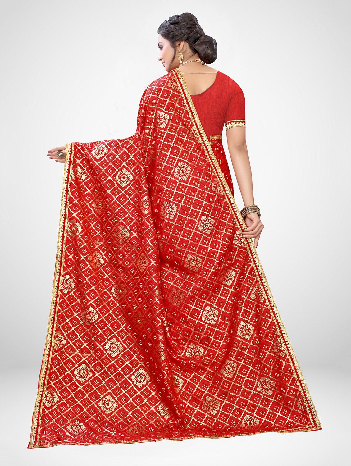 foil printed saree with blouse - 17433590 - Zoom Image - 2