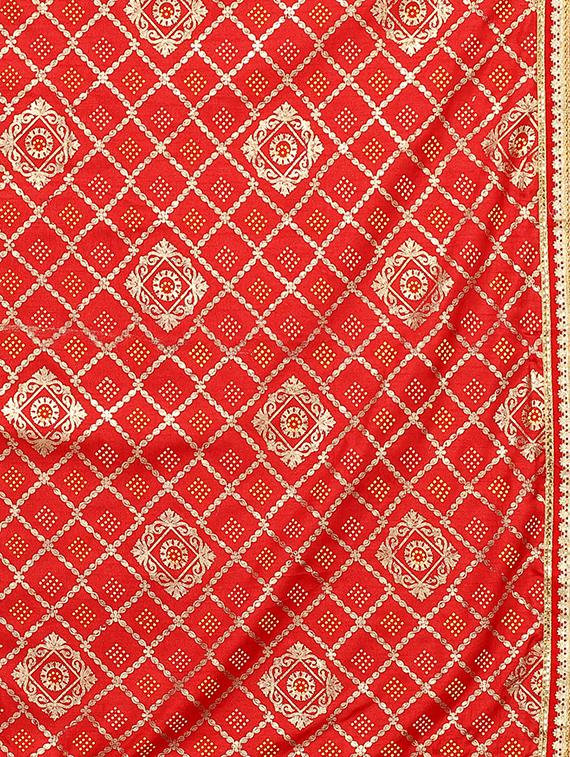 foil printed saree with blouse - 17433590 - Zoom Image - 4
