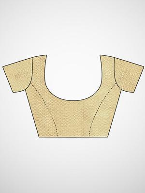 checkered plain saree with blouse - 17433642 - Standard Image - 3