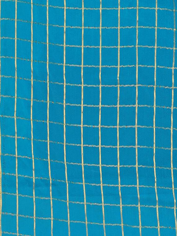 checkered plain saree with blouse - 17433642 - Zoom Image - 4