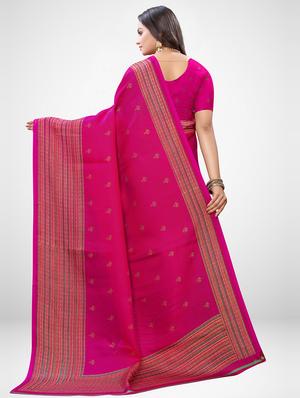 magenta printed saree with blouse - 17433689 - Standard Image - 2