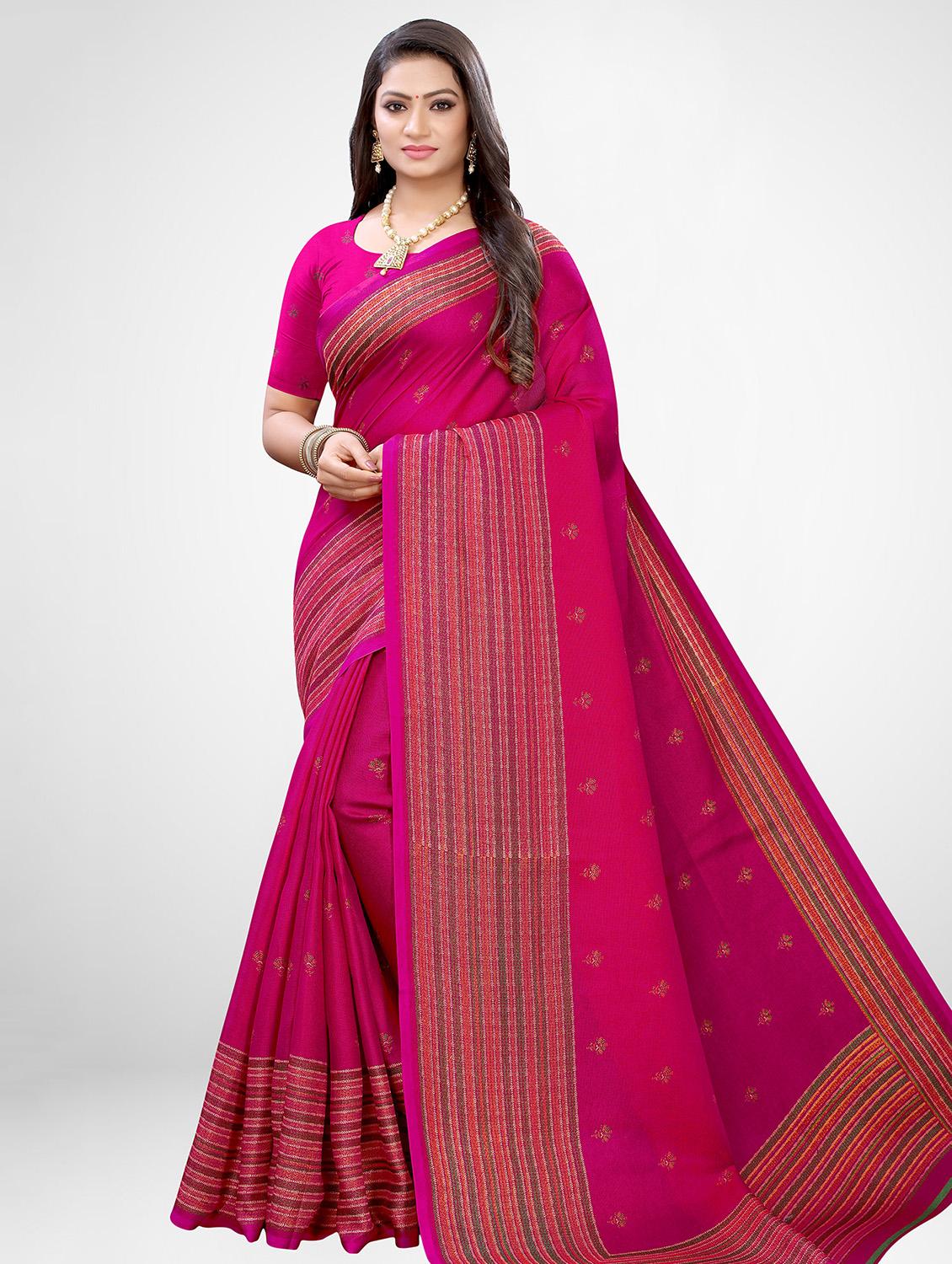 magenta printed saree with blouse - 17433689 - Zoom Image - 1