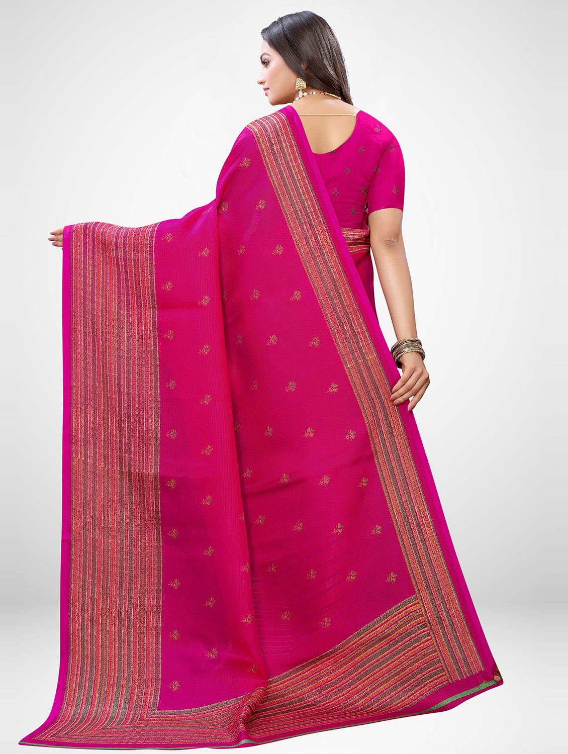 magenta printed saree with blouse - 17433689 - Zoom Image - 2