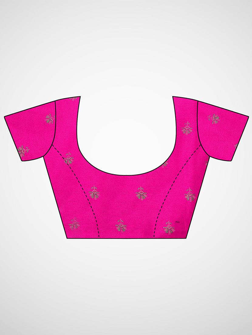 magenta printed saree with blouse - 17433689 - Zoom Image - 3