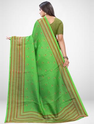 bordered printed saree with blouse - 17433691 - Standard Image - 2