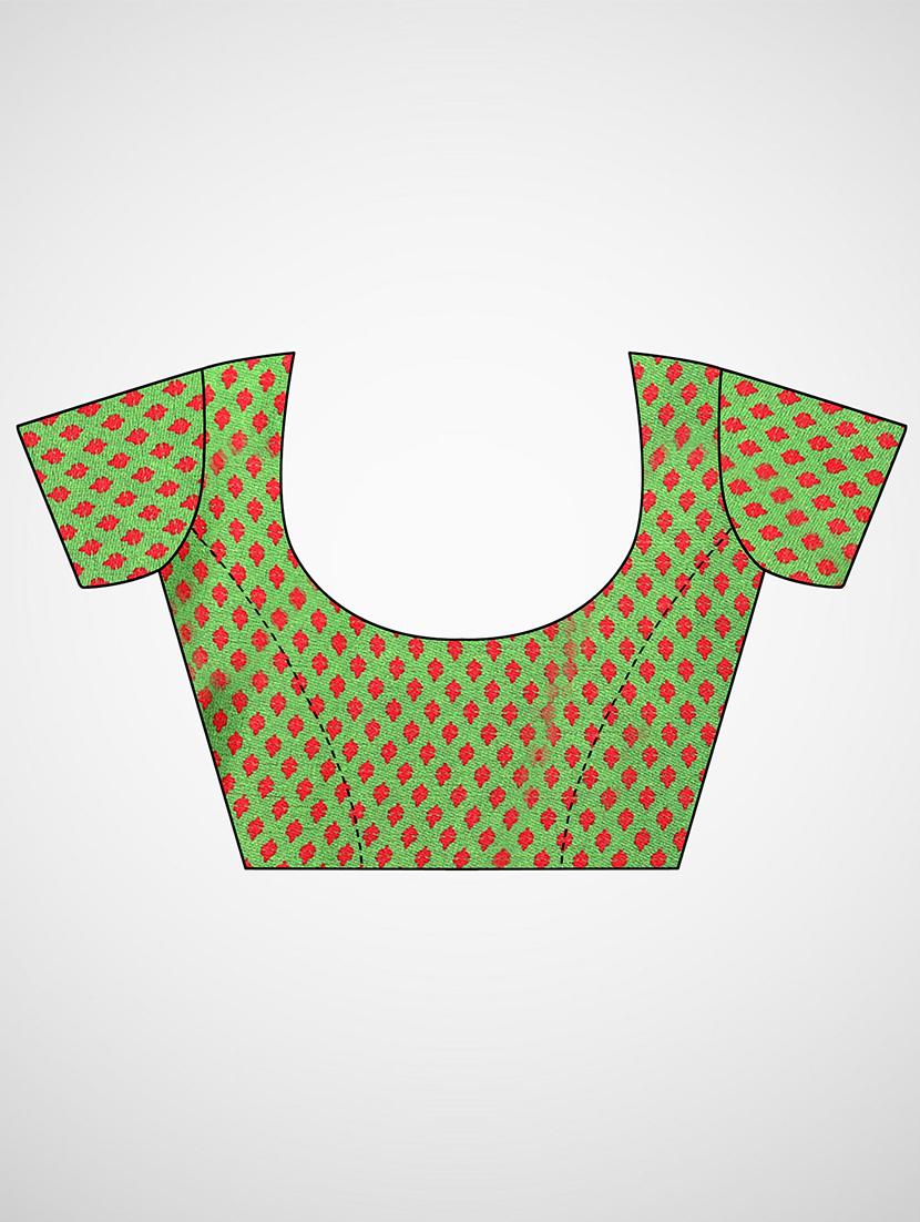 bordered printed saree with blouse - 17433691 - Zoom Image - 3