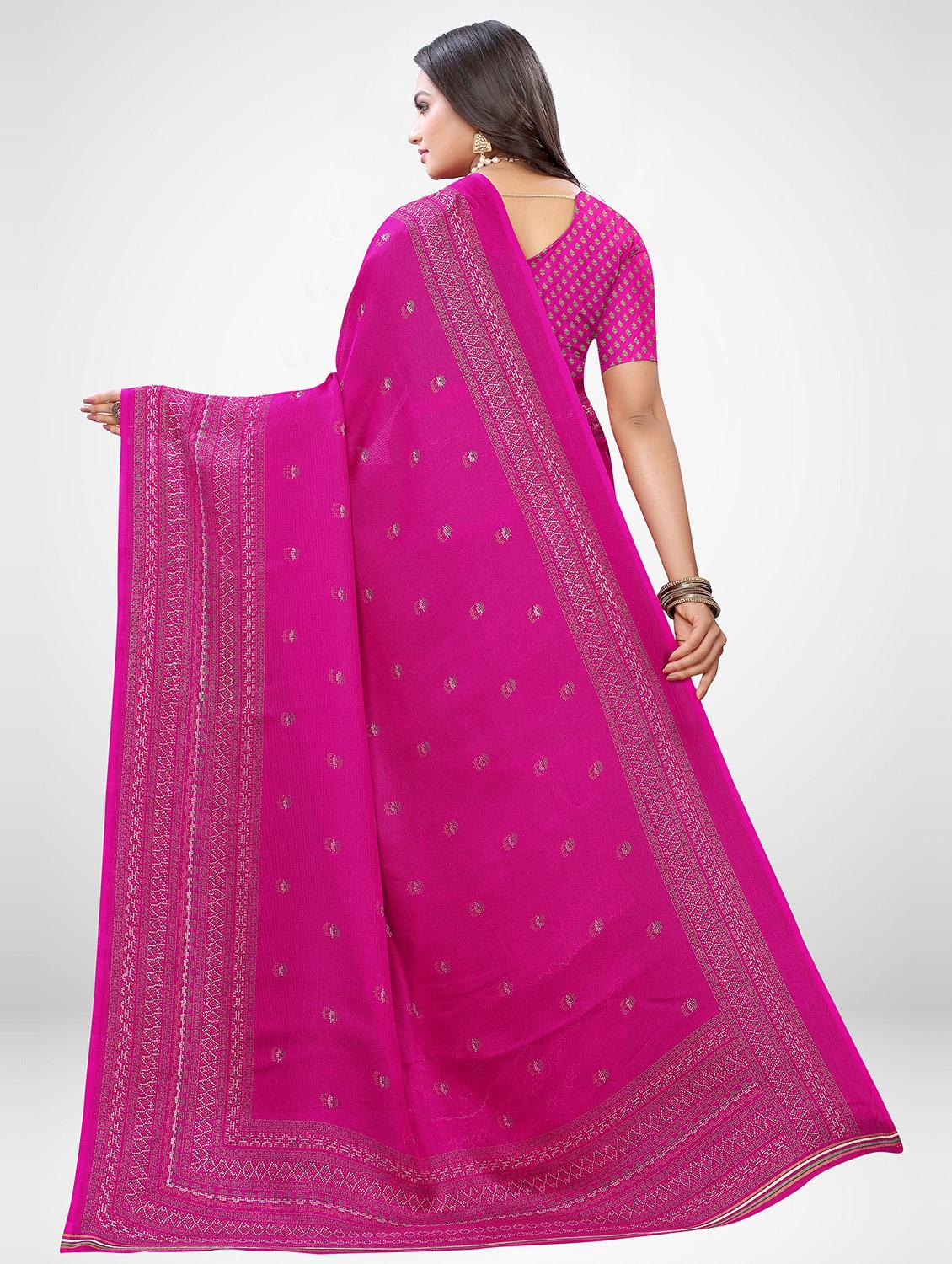 bordered printed saree with blouse - 17433692 - Zoom Image - 2