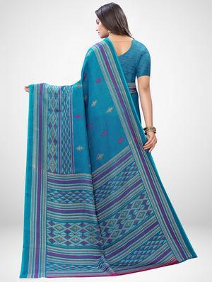 self printed saree with blouse - 17433701 - Standard Image - 2