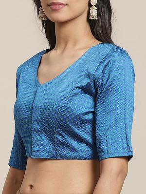 solid plain saree with blouse - 17433756 - Standard Image - 3