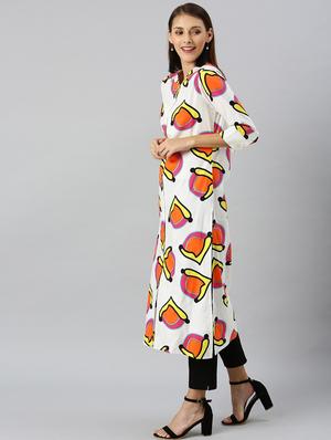 printed a-line kurta - 17433870 - Standard Image - 2