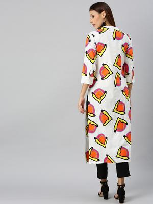 printed a-line kurta - 17433870 - Standard Image - 3