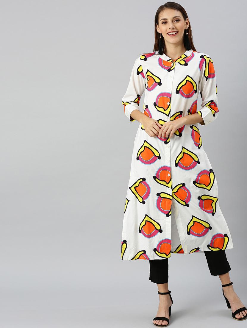 printed a-line kurta - 17433870 - Zoom Image - 1
