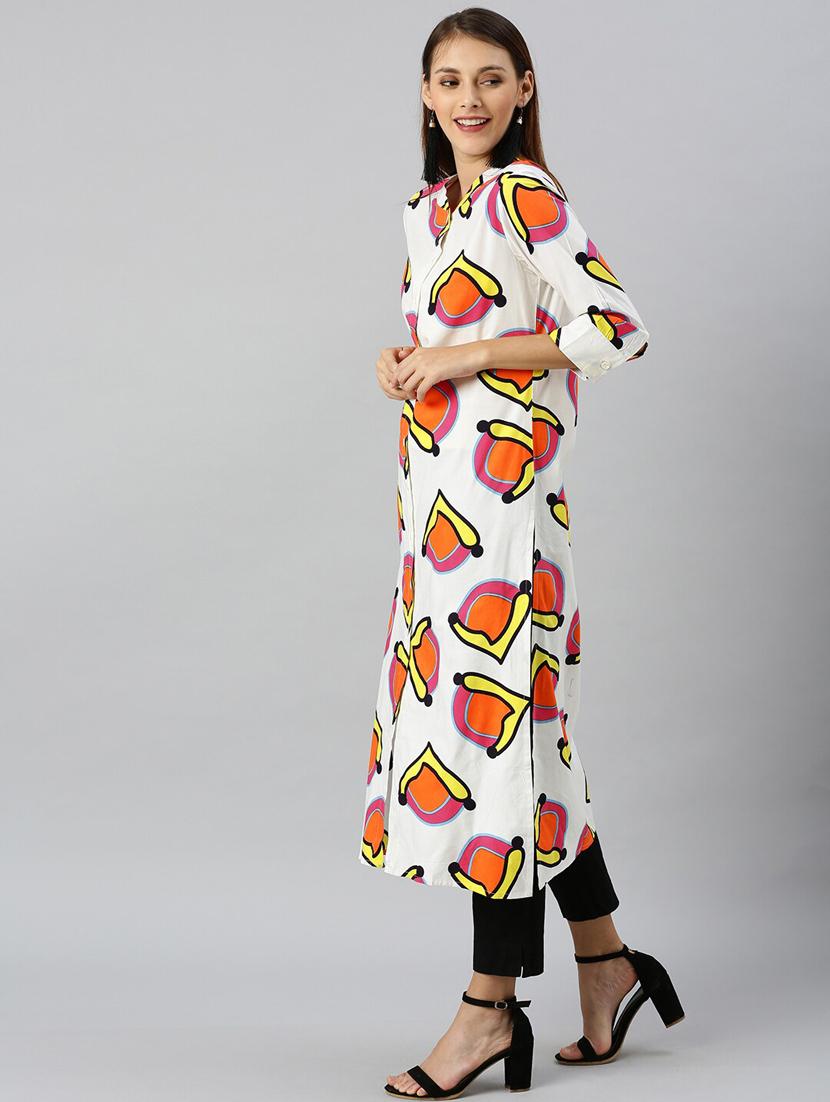 printed a-line kurta - 17433870 - Zoom Image - 2