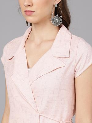 peach viscose aline kurta - 17433906 - Standard Image - 5