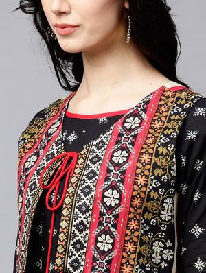 black cotton anarkali kurta - 17433946 - Standard Image - 5