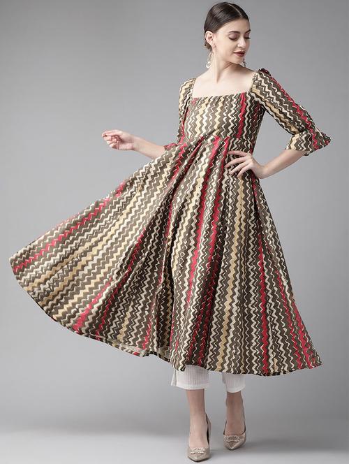 striped anarkali kurta - 17434068 - Standard Image - 1