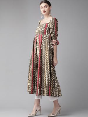 striped anarkali kurta - 17434068 - Standard Image - 2