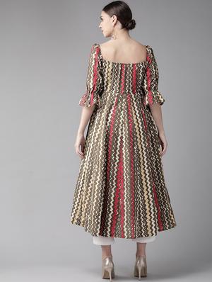 striped anarkali kurta - 17434068 - Standard Image - 3